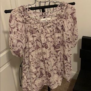 Purple and floral shirt